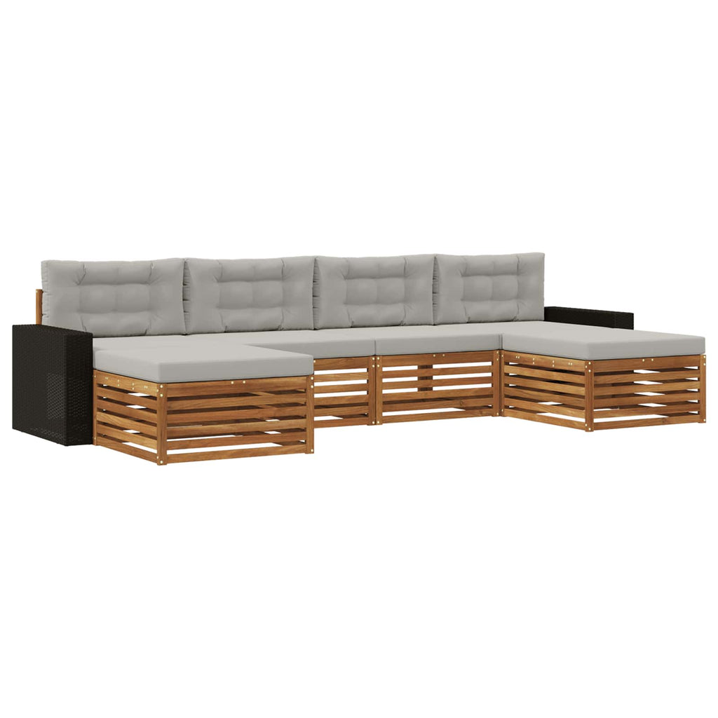 Sofagarnituren mit Kissen 6 pcs Massivholz Akazie