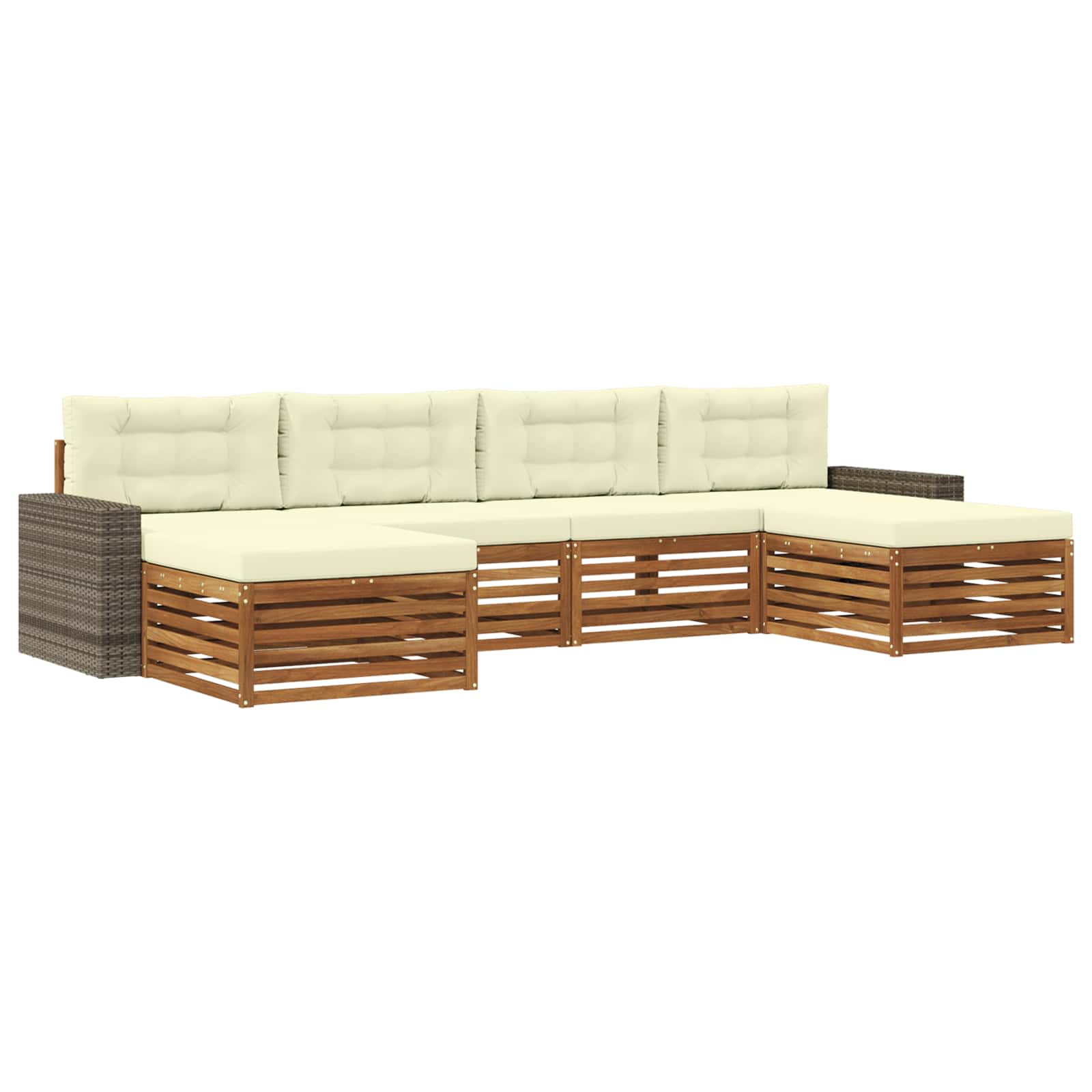Sofagarnituren mit Kissen 6 pcs Massivholz Akazie