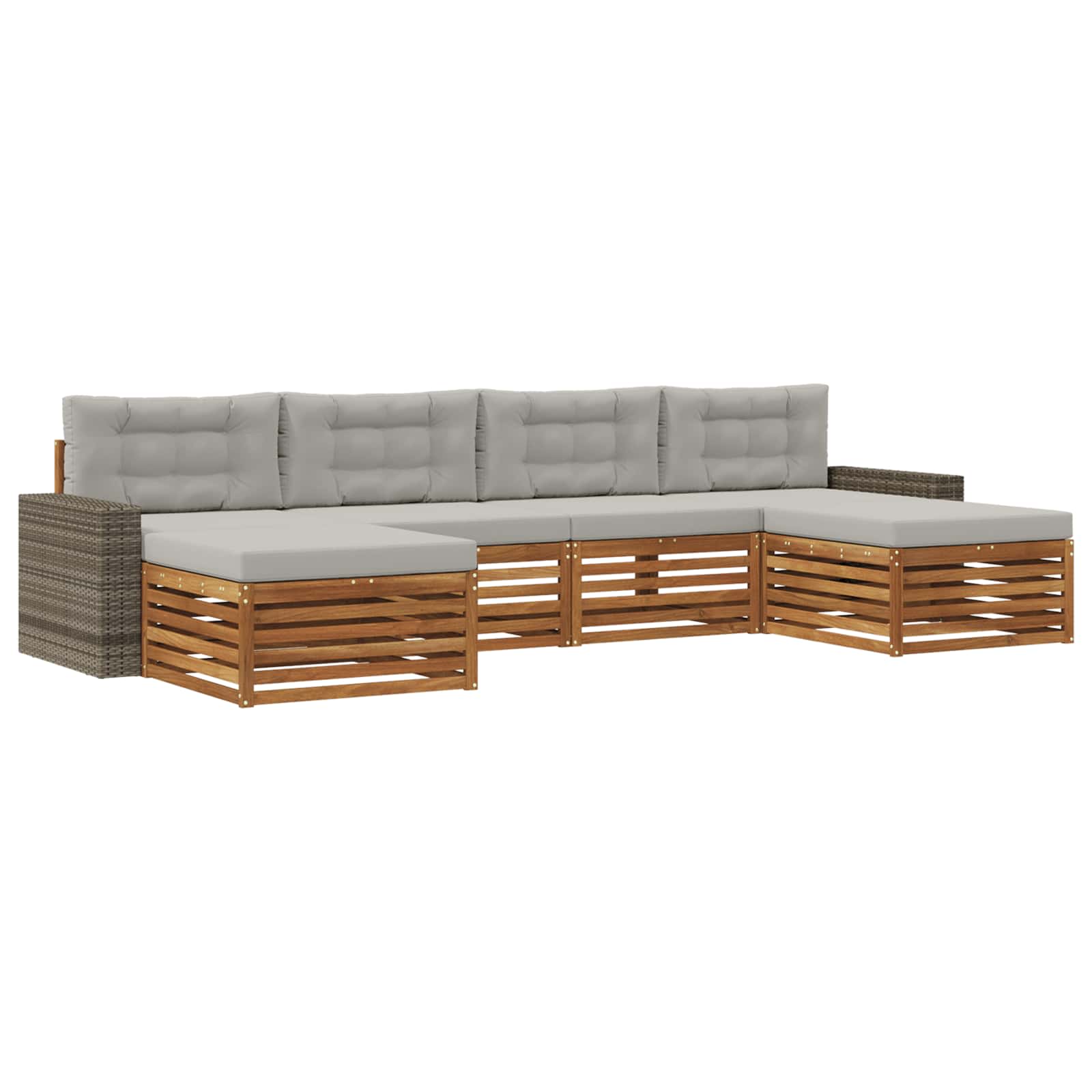 Sofagarnituren mit Kissen 6 pcs Massivholz Akazie