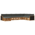 Outdoor-Sofagarnitur mit Kissen 8 pcs Natur und Anthrazit
