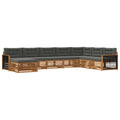 Outdoor-Sofagarnitur mit Kissen 8 pcs Natur und Anthrazit