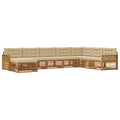 Outdoor-Sofagarnitur mit Kissen 8 pcs Natur und Beige