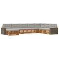 Outdoor-Sofagarnitur mit Kissen 8 pcs Natürlich und Hellgrau