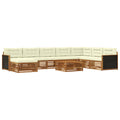 Outdoor-Sofagarnitur 9 pcs Natur und Creme Massivholz Akazie