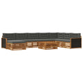 Outdoor-Sofagarnitur mit Kissen 9 pcs Natur und Anthrazit
