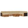 Outdoor-Sofagarnitur 9 pcs Natur und Beige Massivholz Akazie