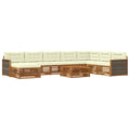 Outdoor-Sofagarnitur 9 pcs Natur und Creme Massivholz Akazie