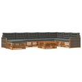 Outdoor-Sofagarnitur mit Kissen 9 pcs Natur und Anthrazit