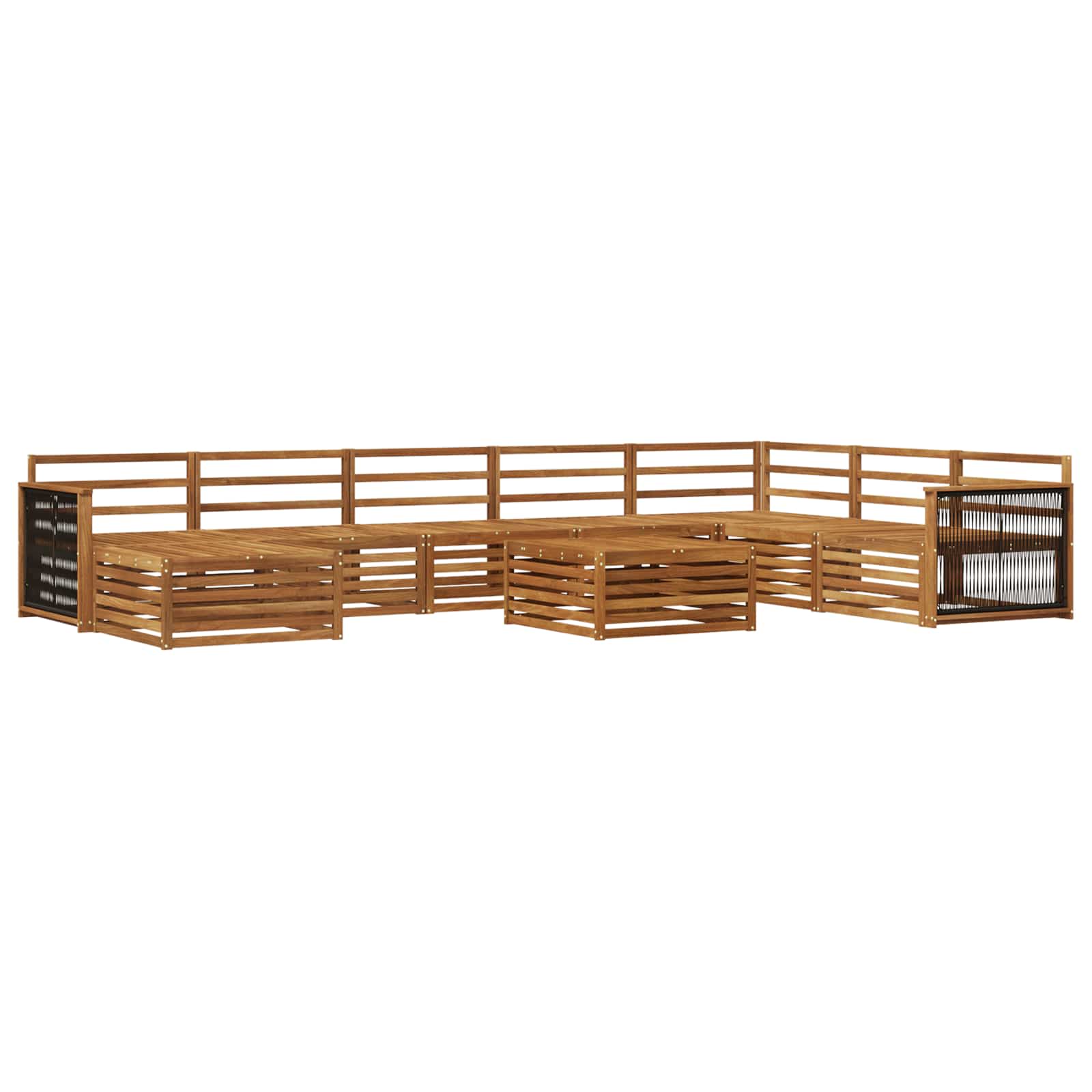 Outdoor-Sofagarnitur 9 pcs Natur Massivholz Akazie