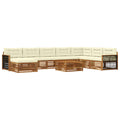 Outdoor-Sofagarnitur 9 pcs Natur und Creme Massivholz Akazie