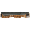 Outdoor-Sofagarnitur mit Kissen 9 pcs Natur und Anthrazit