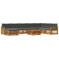 Outdoor-Sofagarnitur mit Kissen 9 pcs Natur und Anthrazit