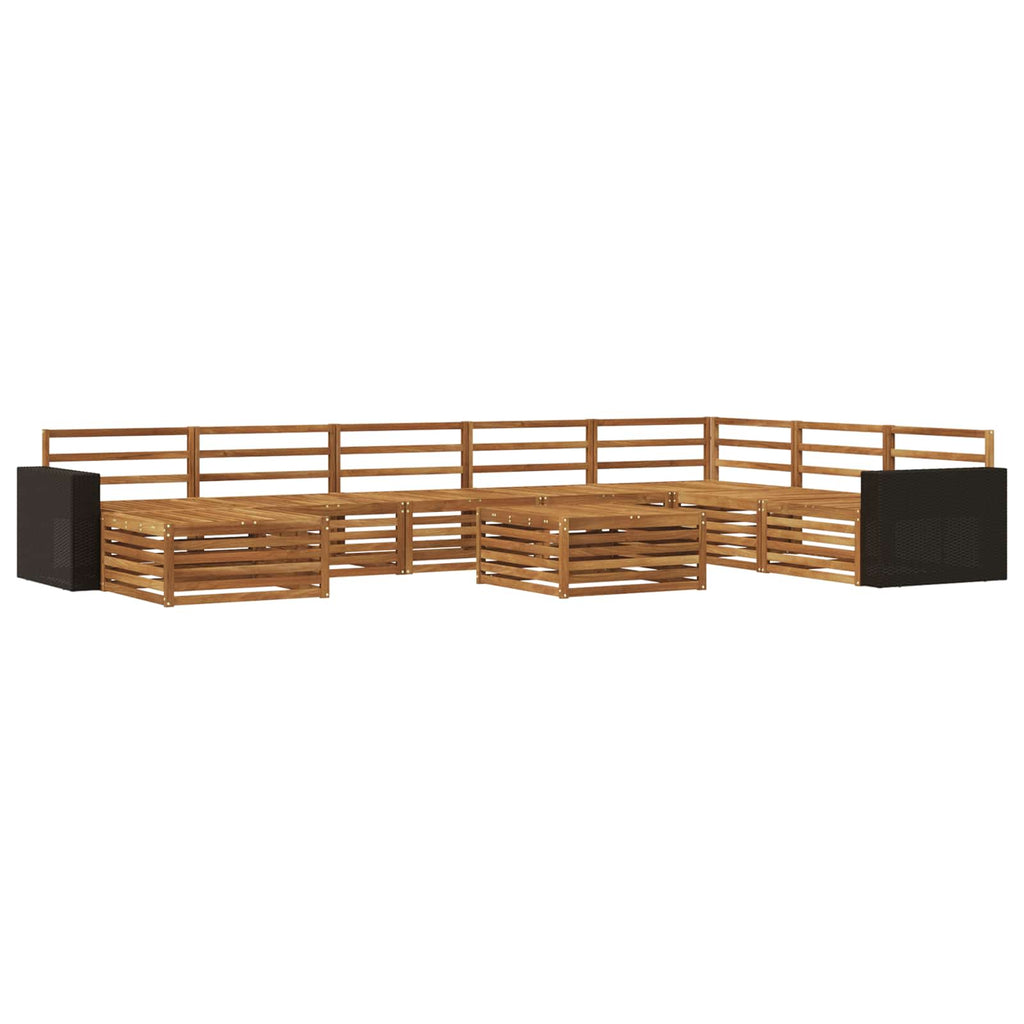 Outdoor-Sofagarnitur 9 pcs Natur Massivholz Akazie
