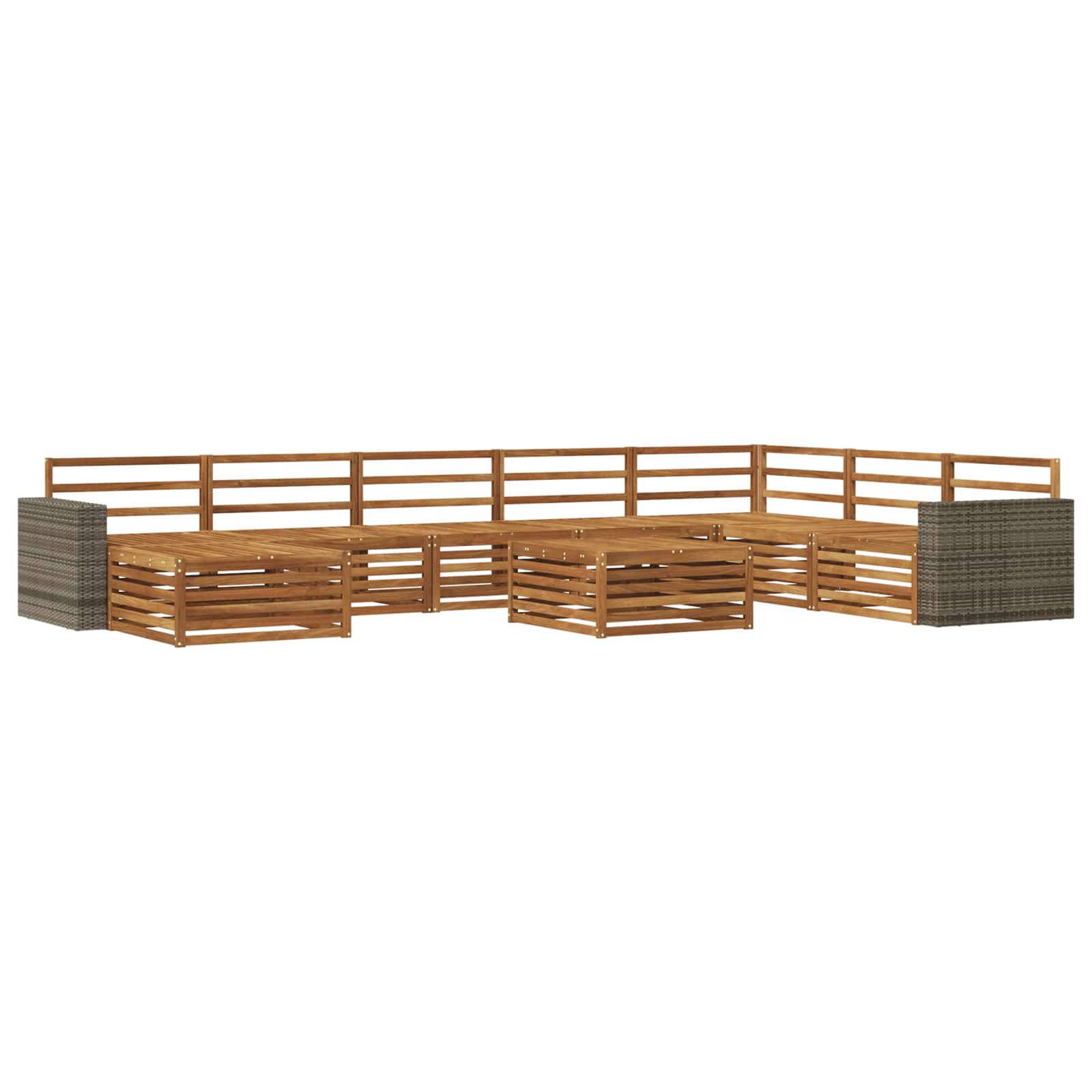 Outdoor-Sofagarnitur 9 pcs Natur Massivholz Akazie