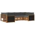 Outdoor-Sofagarnitur mit Kissen 6 pcs Natur und Anthrazit