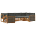 Outdoor-Sofagarnitur mit Kissen 6 pcs Natur und Anthrazit