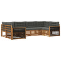 Outdoor-Sofagarnitur mit Kissen 6 pcs Natur und Anthrazit