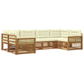 Outdoor-Sofagarnitur mit Kissen 6 pcs Natur und Creme