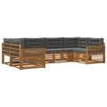 Outdoor-Sofagarnitur mit Kissen 6 pcs Natur und Anthrazit