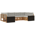 Outdoor-Sofagarnitur mit Kissen 6 pcs Natürlich und Hellgrau