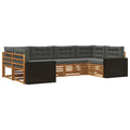 Outdoor-Sofagarnitur mit Kissen 6 pcs Natur und Anthrazit