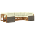 Outdoor-Sofagarnitur mit Kissen 6 pcs Natur und Creme