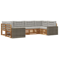 Outdoor-Sofagarnitur mit Kissen 6 pcs Natürlich und Hellgrau