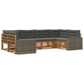 Outdoor-Sofagarnitur mit Kissen 6 pcs Natur und Anthrazit