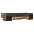 Outdoor-Sofagarnitur mit Kissen 7 pcs Natur und Anthrazit