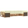 Outdoor-Sofagarnitur mit Kissen 7 pcs Natur und Creme