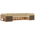 Outdoor-Sofagarnitur mit Kissen 7 pcs Natur und Beige