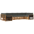 Outdoor-Sofagarnitur mit Kissen 7 pcs Natur und Anthrazit