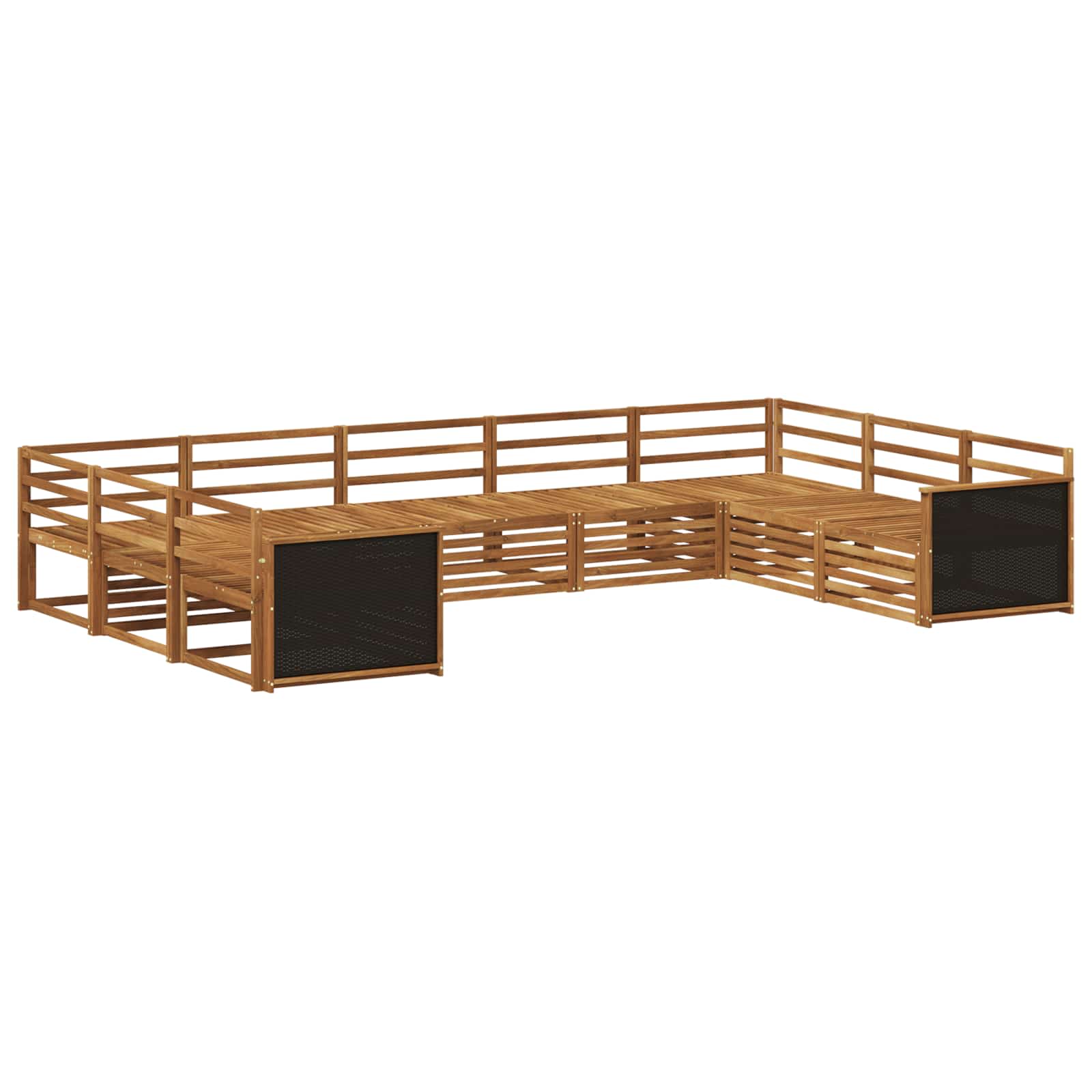 Outdoor-Sofagarnitur 9 pcs Natur Massivholz Akazie