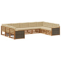 Outdoor-Sofagarnitur 9 pcs Natur und Beige Massivholz Akazie