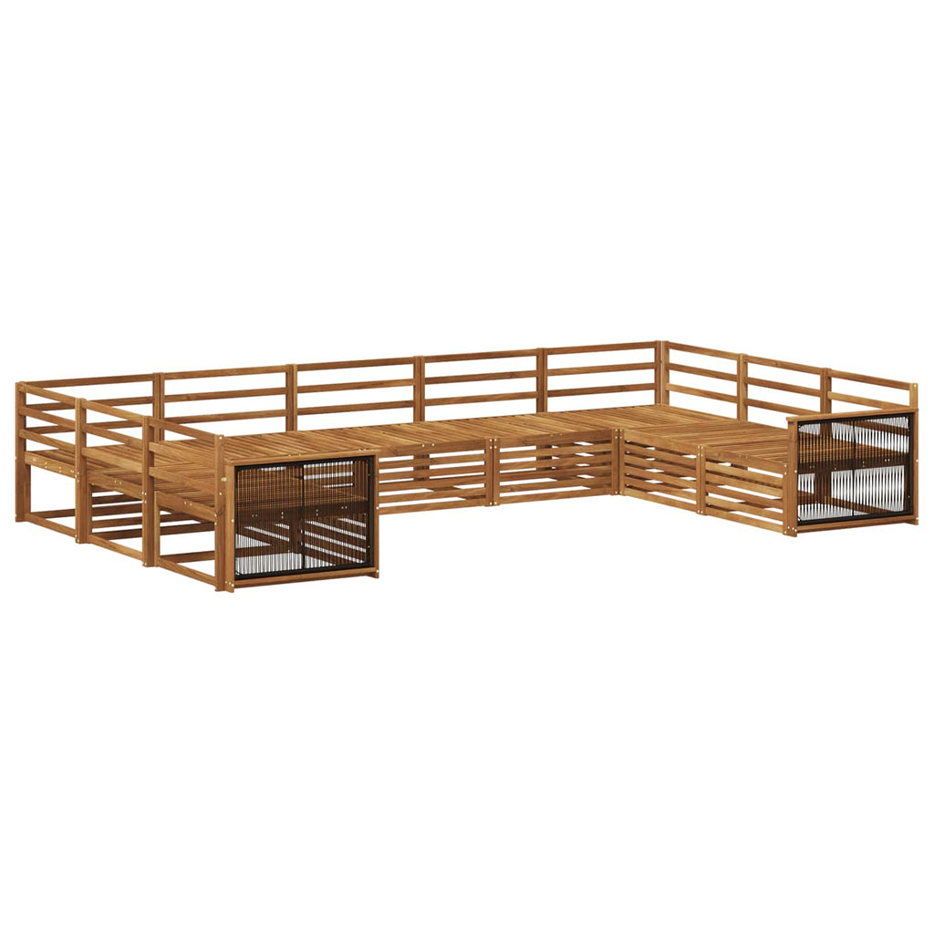 Outdoor-Sofagarnitur 9 pcs Natur Massivholz Akazie
