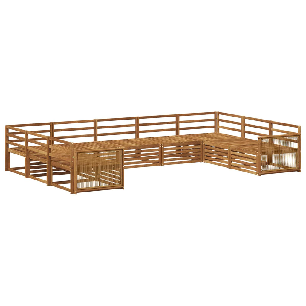 Outdoor-Sofagarnitur 9 pcs Natur Massivholz Akazie