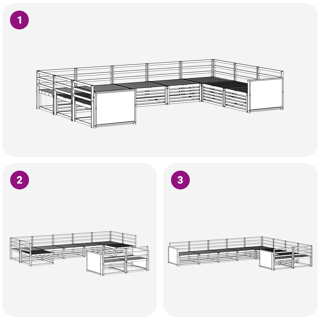 Outdoor-Sofagarnitur 9 pcs Natur Massivholz Akazie