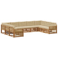 Outdoor-Sofagarnitur 9 pcs Natur und Beige Massivholz Akazie