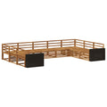 Outdoor-Sofagarnitur 9 pcs Natur Massivholz Akazie