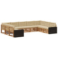 Outdoor-Sofagarnitur 9 pcs Natur und Beige Massivholz Akazie