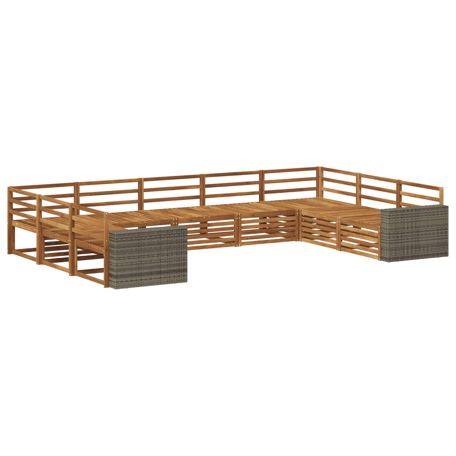 Outdoor-Sofagarnitur 9 pcs Natur Massivholz Akazie
