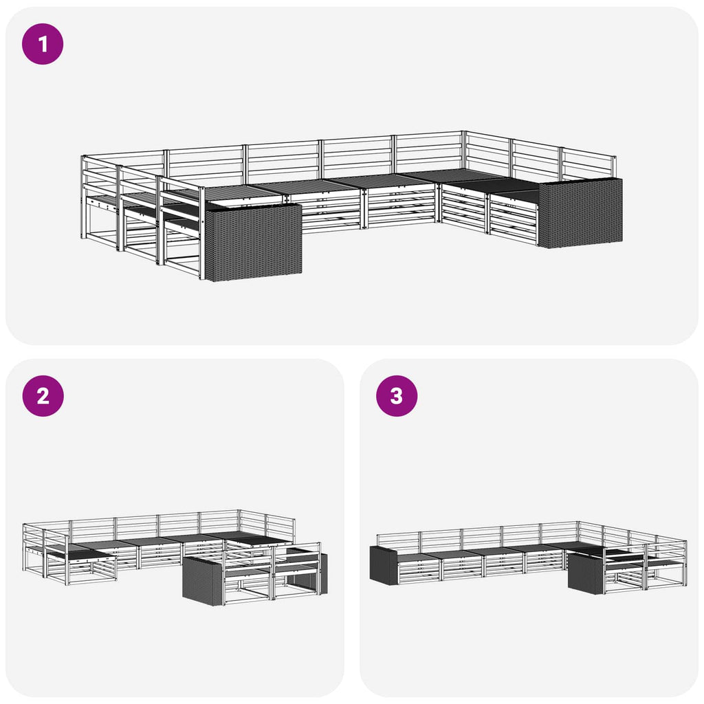Outdoor-Sofagarnitur 9 pcs Natur Massivholz Akazie