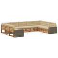 Outdoor-Sofagarnitur 9 pcs Natur und Beige Massivholz Akazie