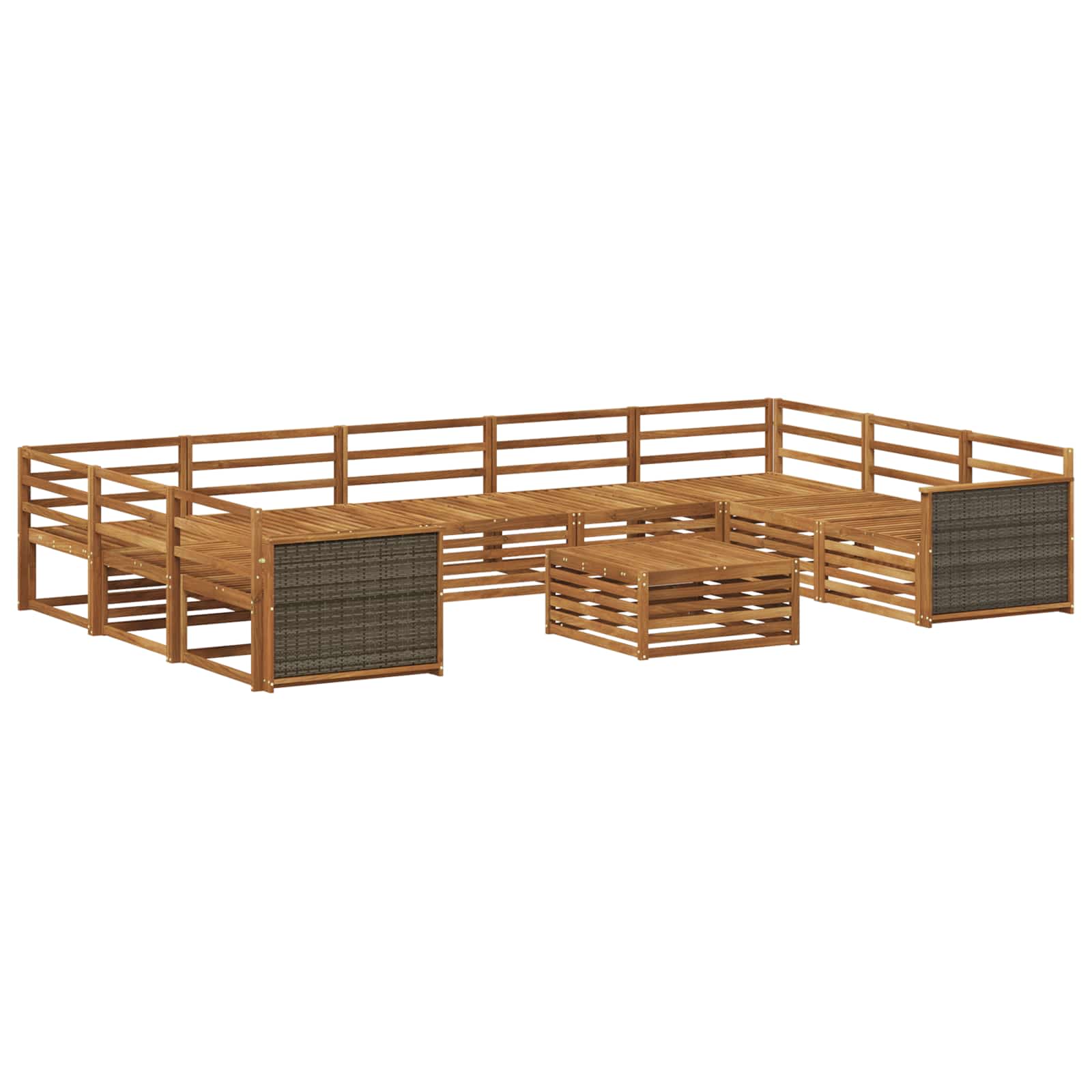 Outdoor-Sofagarnitur 10 pcs Natur Massivholz Akazie