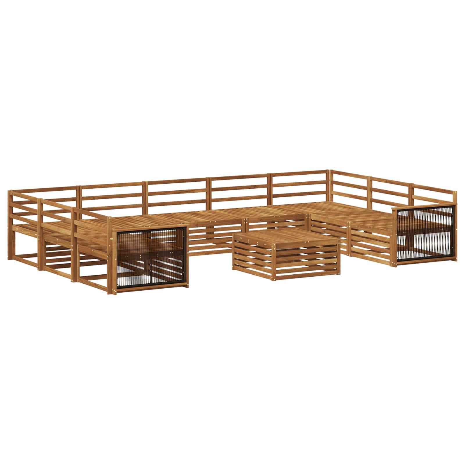 Outdoor-Sofagarnitur 10 pcs Natur Massivholz Akazie