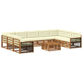 Outdoor-Sofagarnitur 10 pcs Natur und Creme Massivholz Akazie