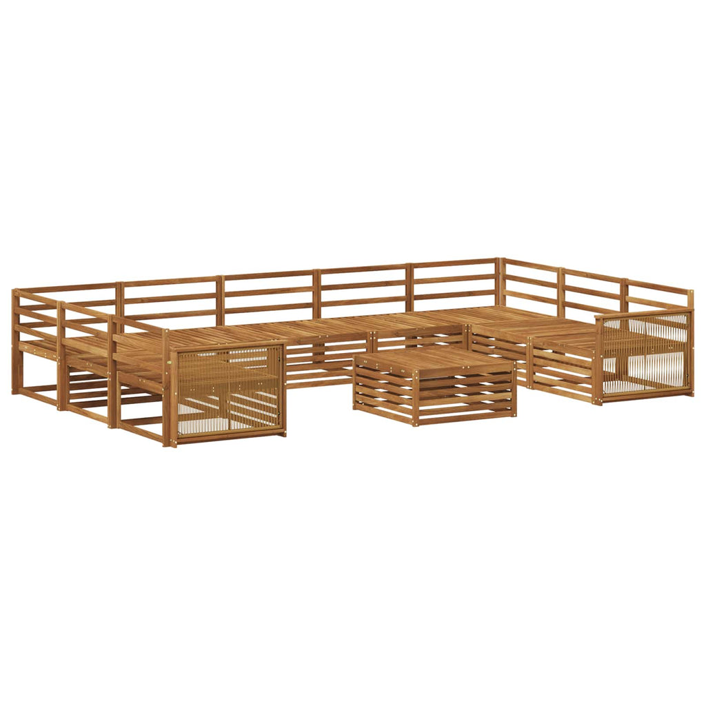 Outdoor-Sofagarnitur 10 pcs Natur Massivholz Akazie
