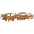 Outdoor-Sofagarnitur 10 pcs Natur Massivholz Akazie