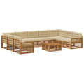Outdoor-Sofagarnitur 10 pcs Natur und Beige Massivholz Akazie