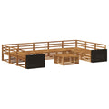 Outdoor-Sofagarnitur 10 pcs Natur Massivholz Akazie